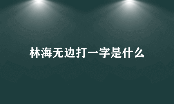 林海无边打一字是什么