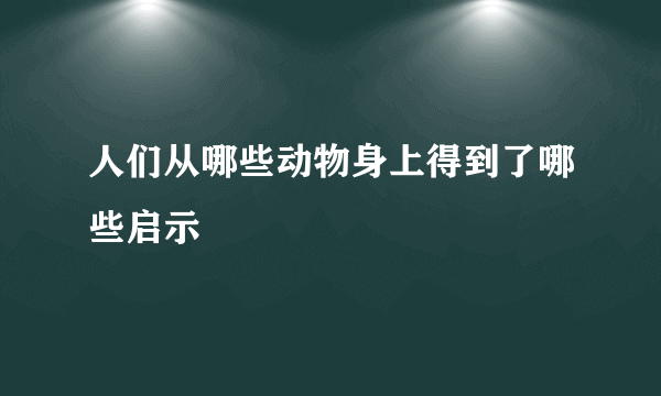 人们从哪些动物身上得到了哪些启示