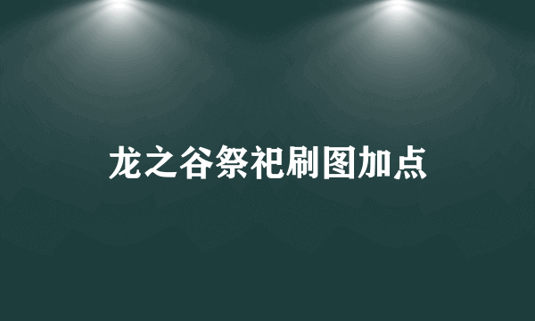 龙之谷祭祀刷图加点