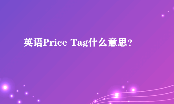 英语Price Tag什么意思？