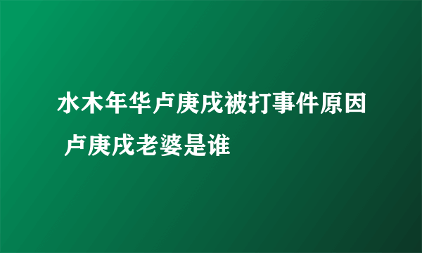 水木年华卢庚戌被打事件原因 卢庚戌老婆是谁