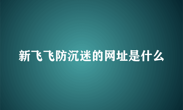 新飞飞防沉迷的网址是什么