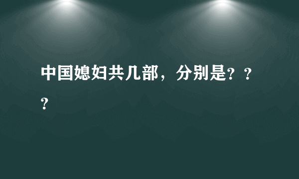 中国媳妇共几部，分别是？？？