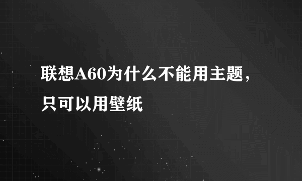 联想A60为什么不能用主题，只可以用壁纸