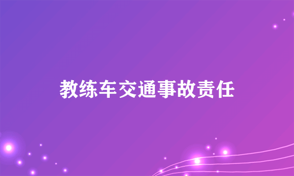 教练车交通事故责任