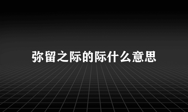 弥留之际的际什么意思