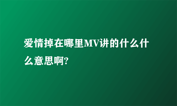 爱情掉在哪里MV讲的什么什么意思啊?