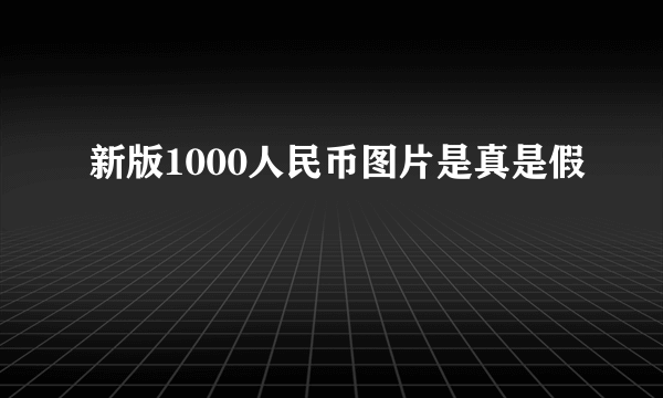 新版1000人民币图片是真是假