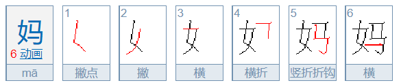 妈的笔画顺序