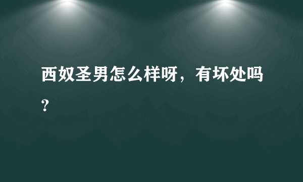 西奴圣男怎么样呀，有坏处吗？