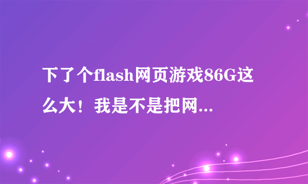 下了个flash网页游戏86G这么大！我是不是把网页游戏的服务端给下载下来了？