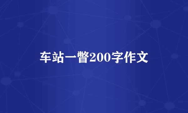 车站一瞥200字作文