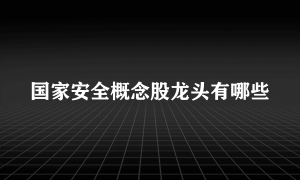 国家安全概念股龙头有哪些