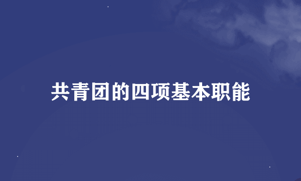 共青团的四项基本职能