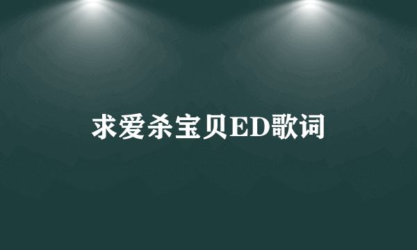 求爱杀宝贝ED歌词