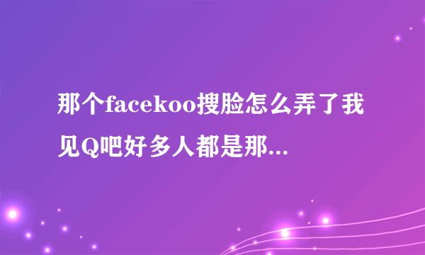 那个facekoo搜脸怎么弄了我见Q吧好多人都是那....会的教教