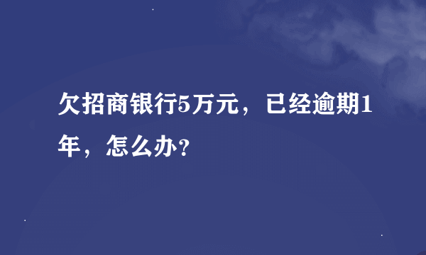 欠招商银行5万元，已经逾期1年，怎么办？