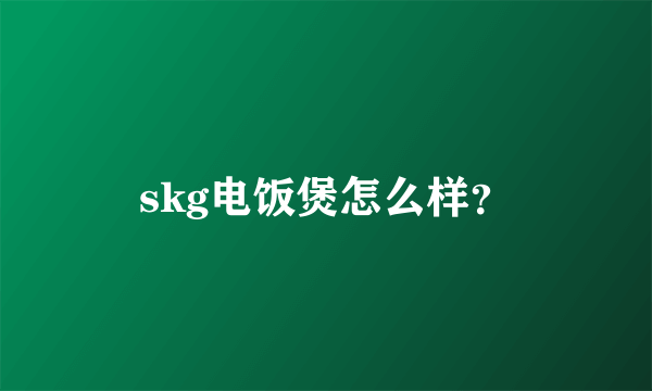 skg电饭煲怎么样？