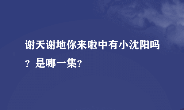 谢天谢地你来啦中有小沈阳吗？是哪一集？