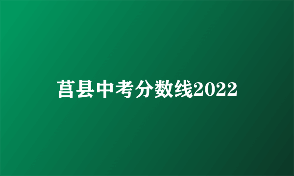 莒县中考分数线2022