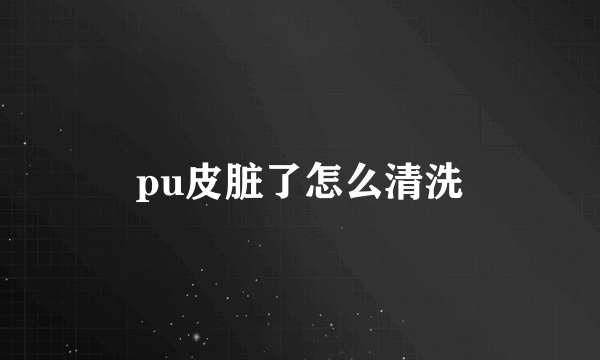 pu皮脏了怎么清洗