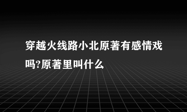 穿越火线路小北原著有感情戏吗?原著里叫什么