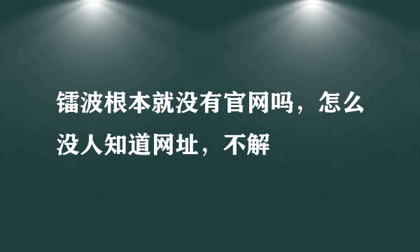 镭波根本就没有官网吗，怎么没人知道网址，不解