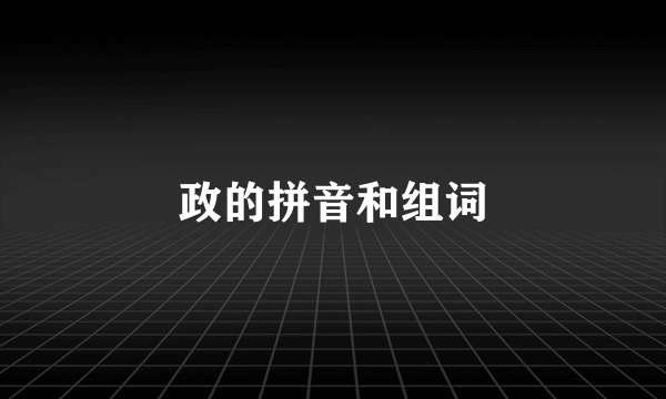 政的拼音和组词