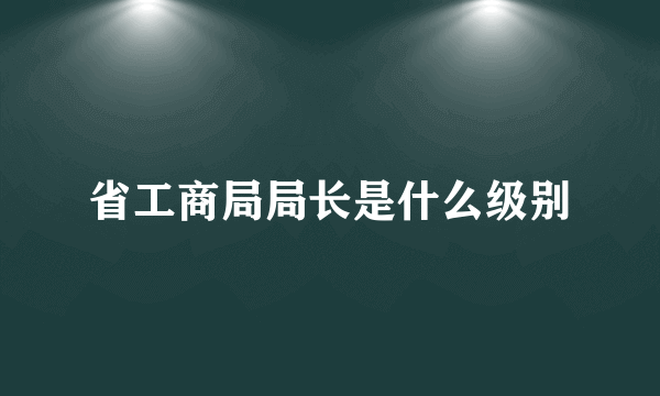 省工商局局长是什么级别