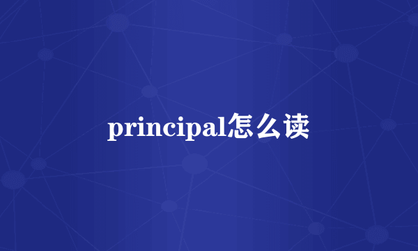 principal怎么读