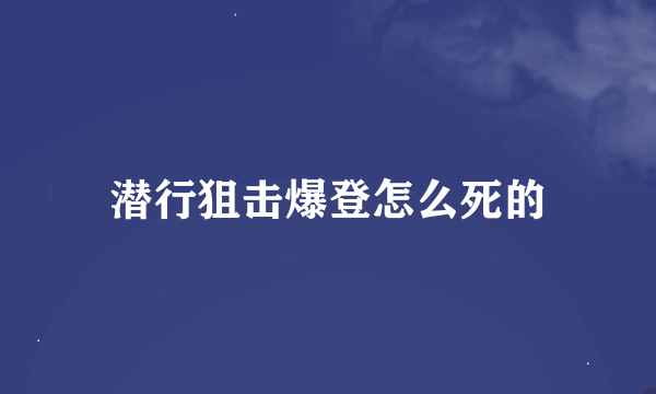 潜行狙击爆登怎么死的