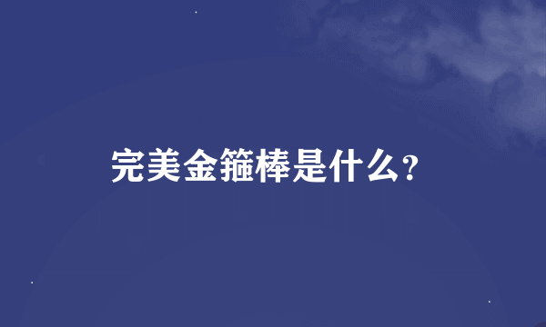 完美金箍棒是什么？