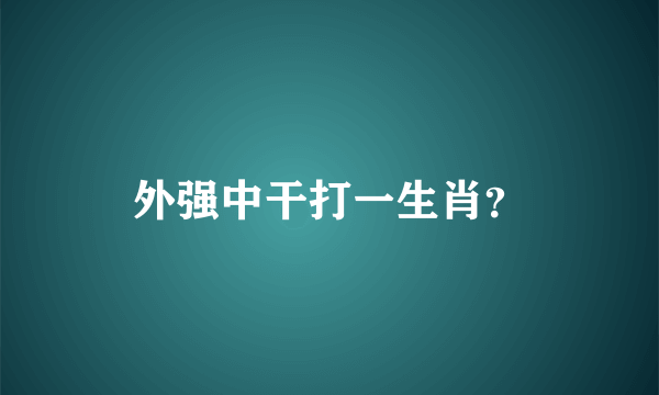 外强中干打一生肖？