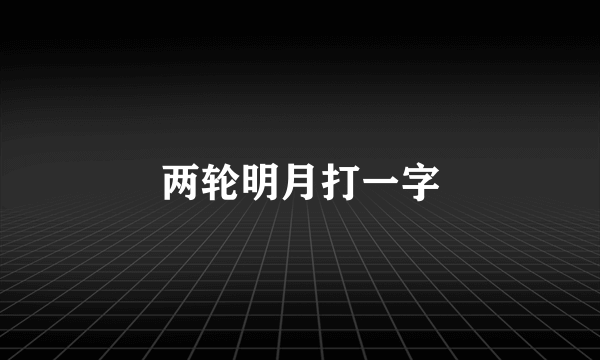 两轮明月打一字