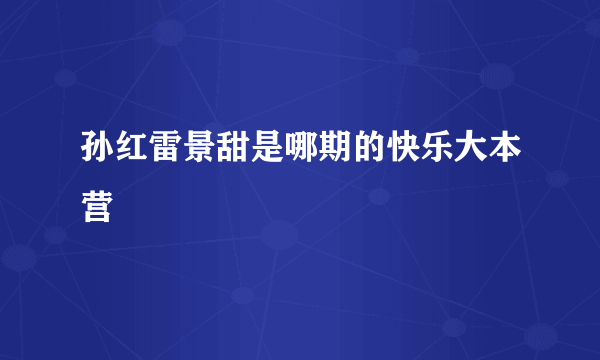 孙红雷景甜是哪期的快乐大本营