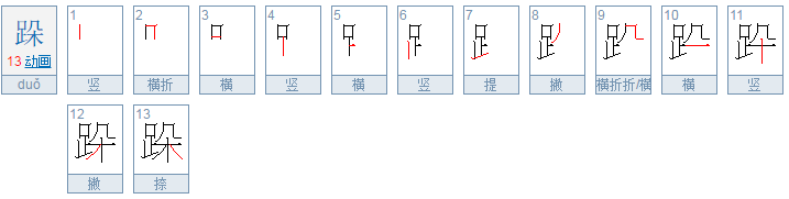 跺字怎么组词