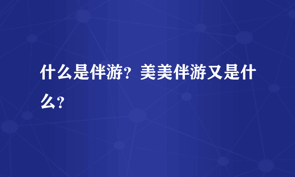 什么是伴游？美美伴游又是什么？