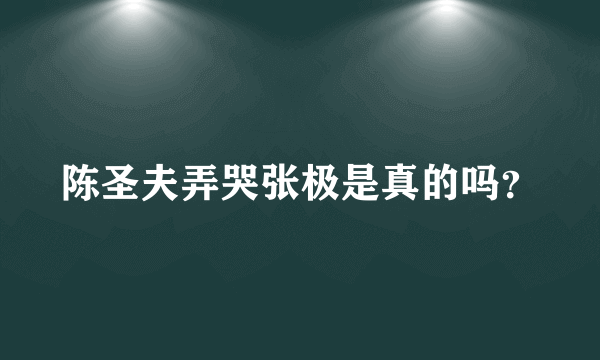 陈圣夫弄哭张极是真的吗？