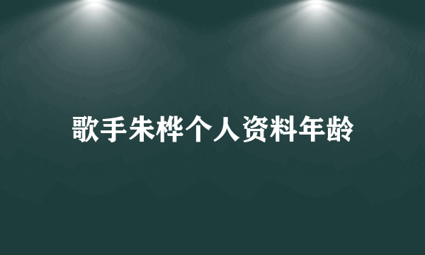 歌手朱桦个人资料年龄