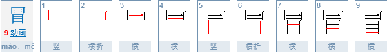 冒字查什么偏旁