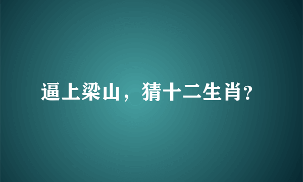 逼上梁山，猜十二生肖？