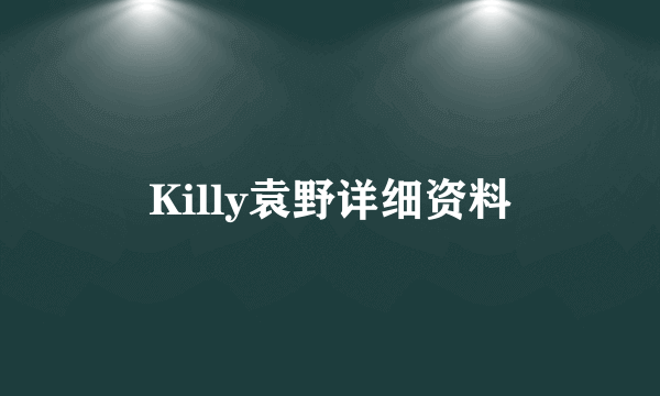 Killy袁野详细资料