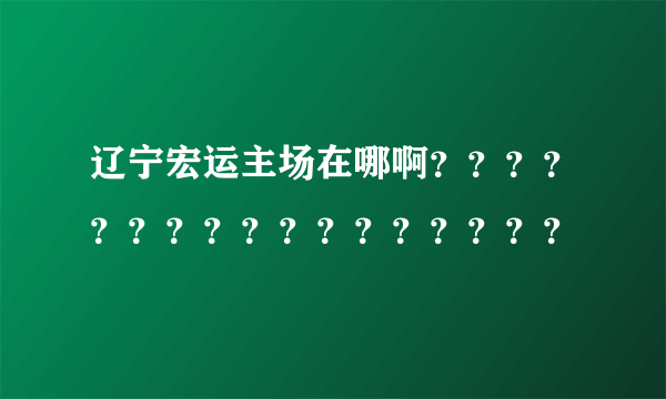 辽宁宏运主场在哪啊？？？？？？？？？？？？？？？？？