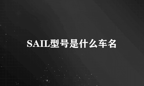 SAIL型号是什么车名