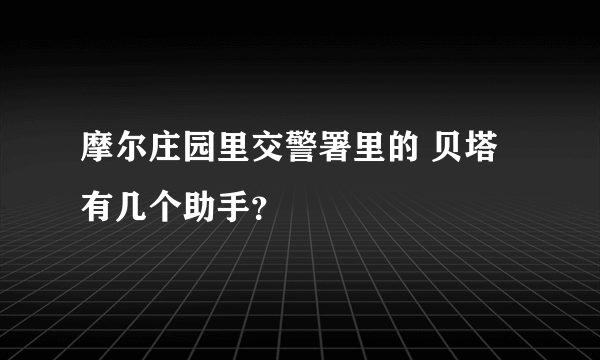 摩尔庄园里交警署里的 贝塔 有几个助手？