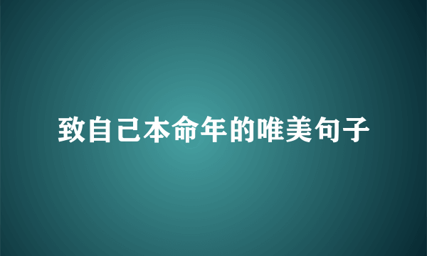 致自己本命年的唯美句子