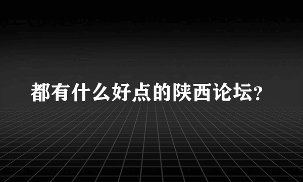 都有什么好点的陕西论坛？