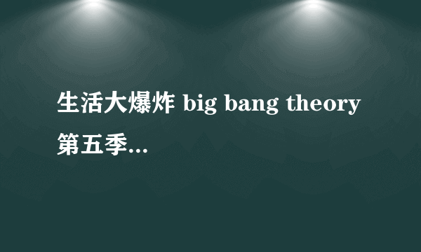 生活大爆炸 big bang theory 第五季4集 背景音乐