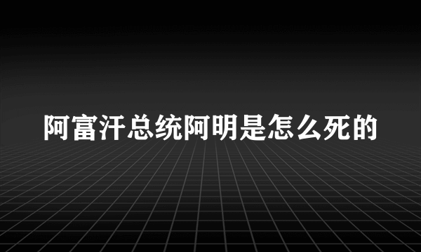 阿富汗总统阿明是怎么死的