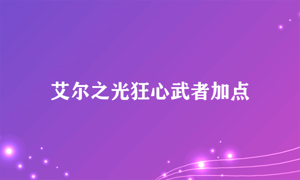 艾尔之光狂心武者加点